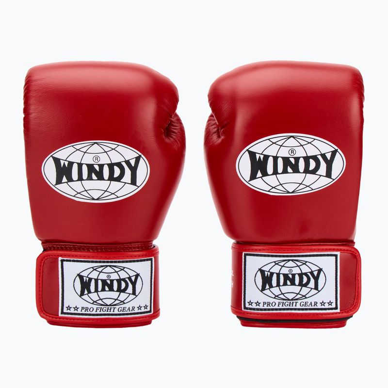 Rękawice bokserskie WINDY Classic Genuine Leather red 2