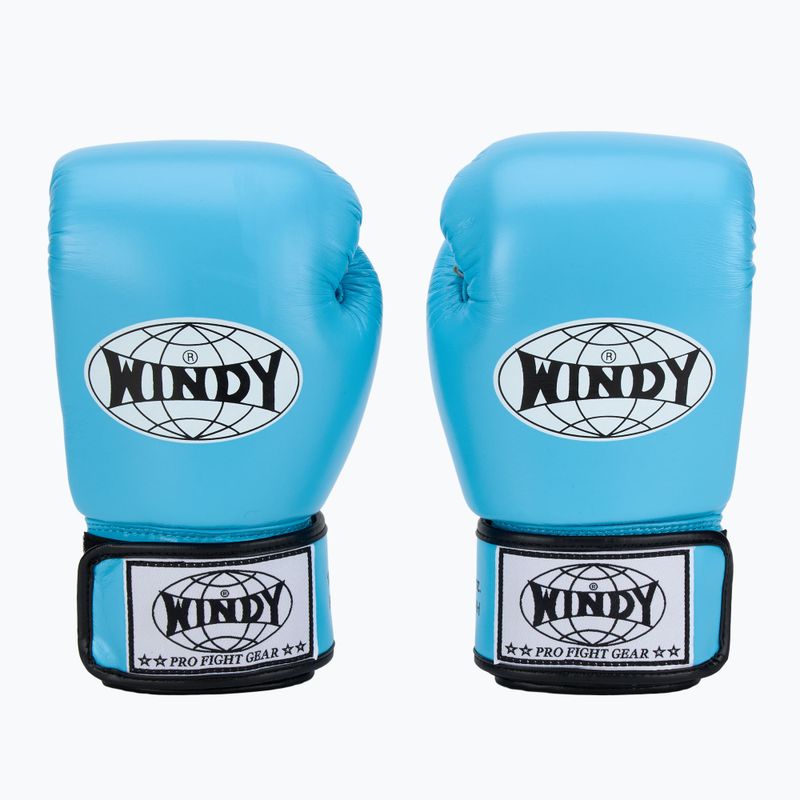 Rękawice bokserskie WINDY Classic Genuine Leather sky blue 2