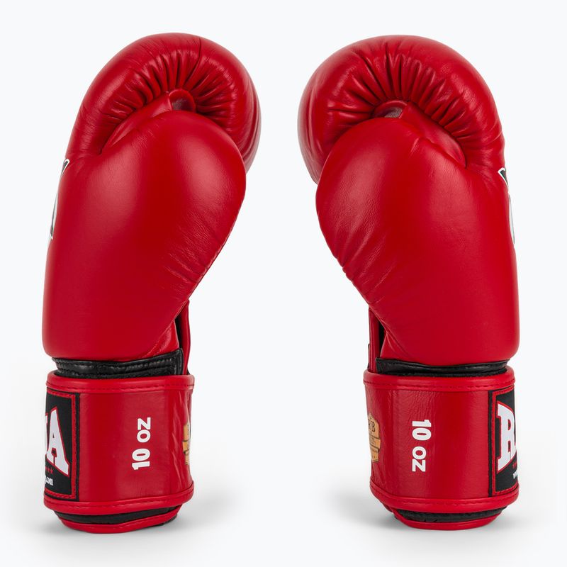Rękawice bokserskie RAJA BOXING Single Standard Genuine Leather red 4