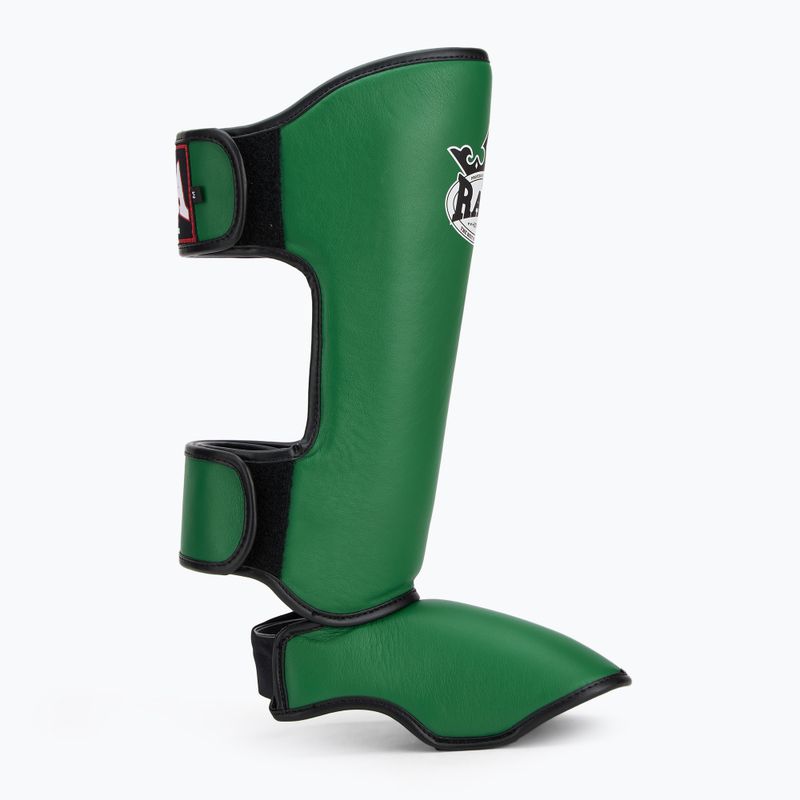 Ochraniacze piszczeli i stóp RAJA BOXING Lightweight Shin Guards Genuine Leather dark green 2
