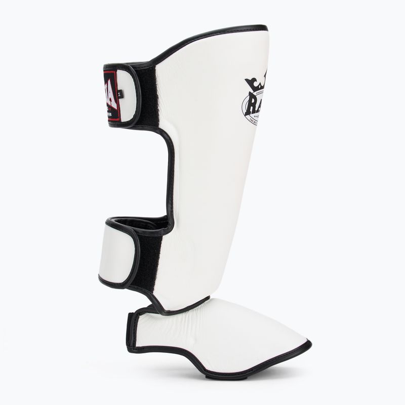 Ochraniacze piszczeli i stóp RAJA BOXING Lightweight Shin Guards Genuine Leather white 2