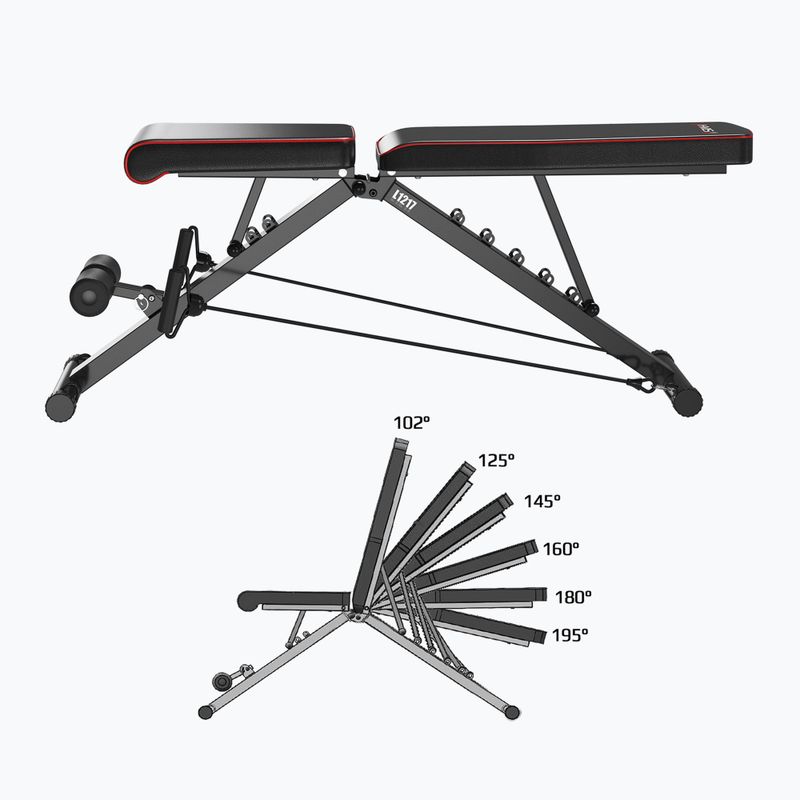 Ławka treningowa z linkami oporowymi HMS L1217 black 7