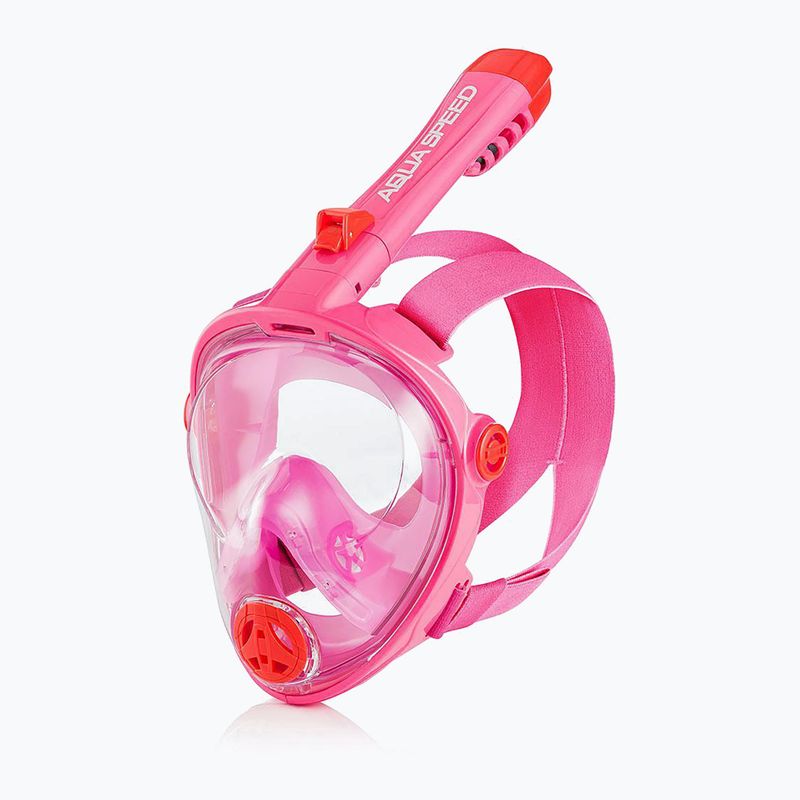 Maska pełnotwarzowa do snorkelingu dziecięca AQUA-SPEED Spectra 2.0 Kid różowa 7081 2