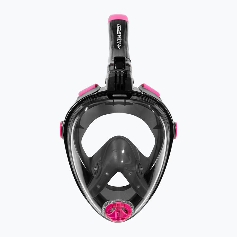 Maska pełnotwarzowa do snorkelingu AQUA-SPEED Spectra 2.0 czarna/różowa 2