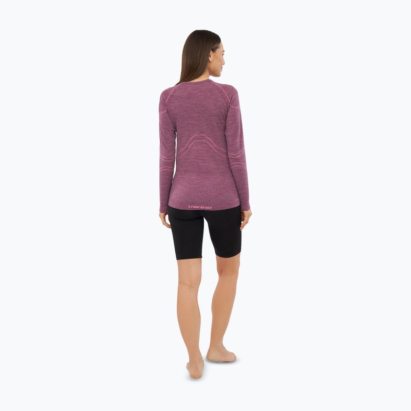 Bluza termoaktywna damska Viking Lan Pro claret/light pink 3
