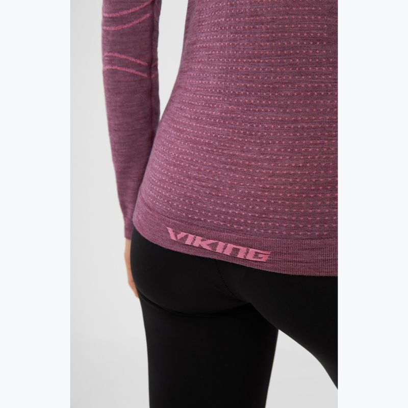 Bluza termoaktywna damska Viking Lan Pro claret/light pink 6