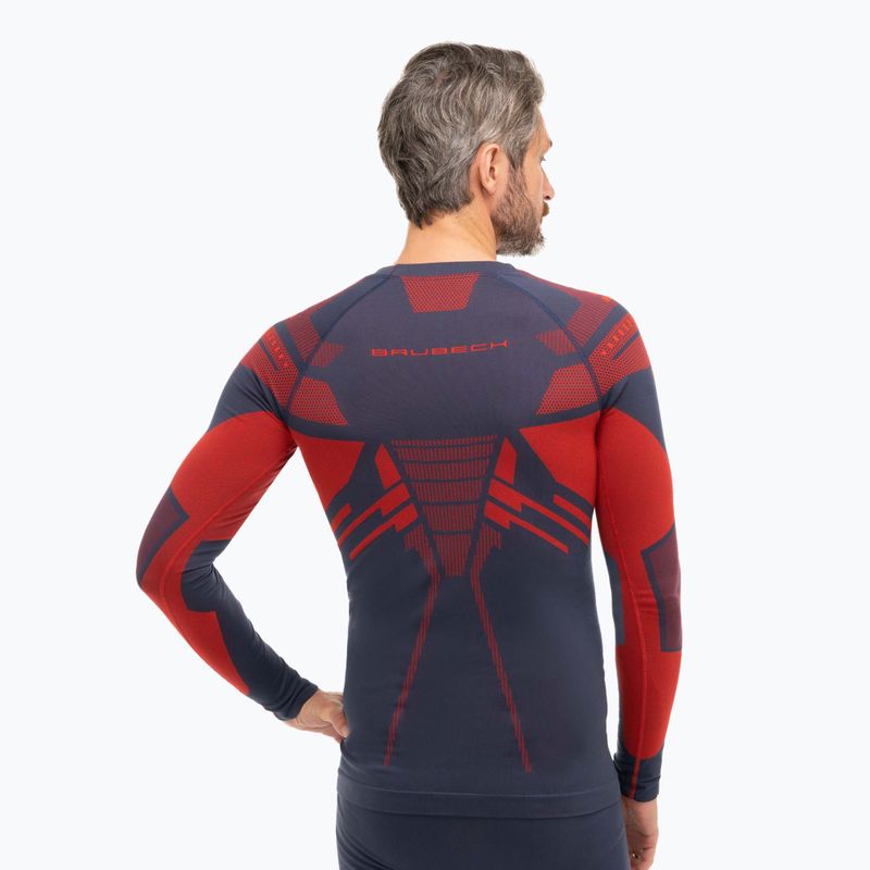 Bluza termoaktywna męska Brubeck Dry ciemnoniebieski/czerwony 2