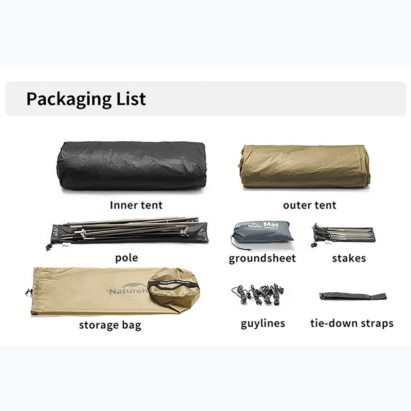 Namiot trekkingowy 1-osobowy Naturehike Mongar UL1 15D moon rock sand 5