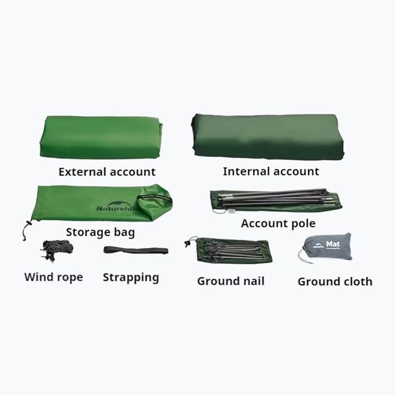 Namiot trekkingowy 1-osobowy Naturehike Cloud Up 1 Base 210T bud green 3
