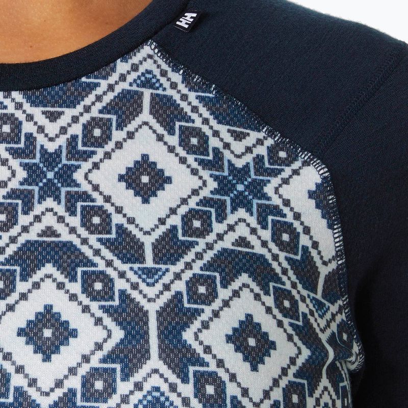 Bluza termoaktywna damska Helly Hansen Lifa Merino Midweight Graphic Crew navy star pixel 3
