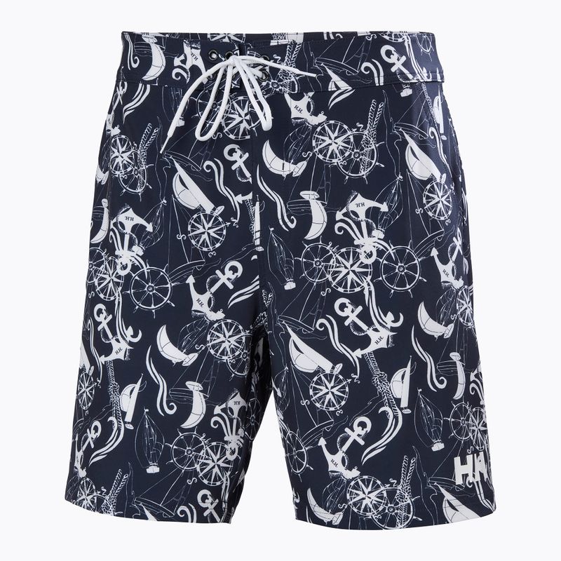 Szorty kąpielowe męskie Helly Hansen Newport Boardshorts 8" navy nautical aop 5