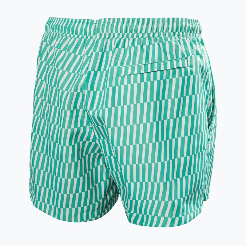 Spodenki żeglarskie męskie Helly Hansen Newport Trunk 4.5" dark mint offset stripe ao 6