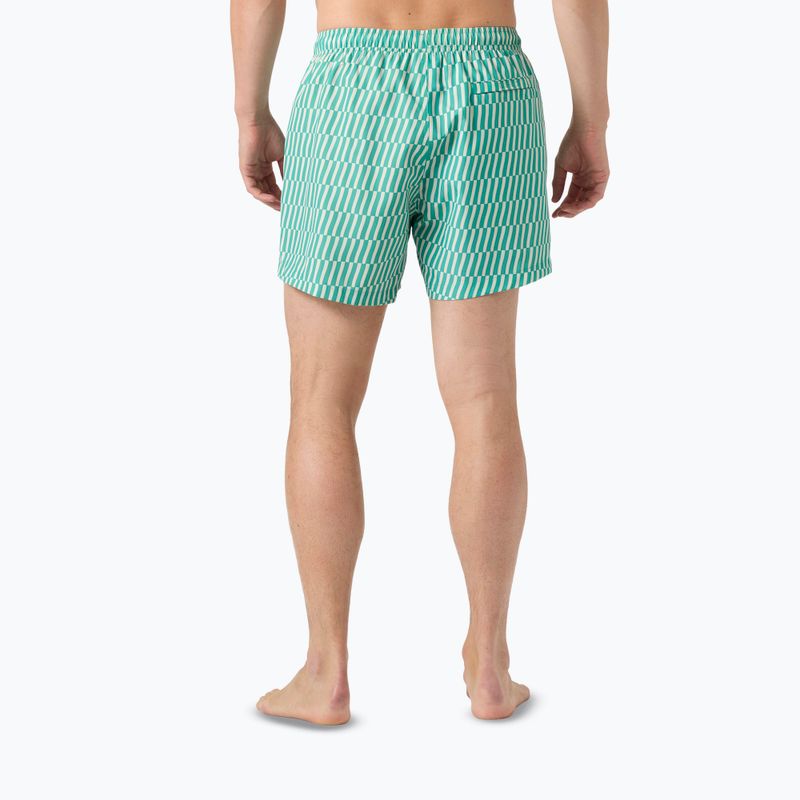 Spodenki żeglarskie męskie Helly Hansen Newport Trunk 4.5" dark mint offset stripe ao 2