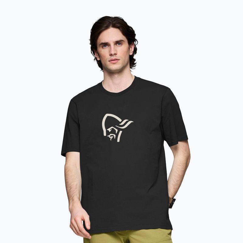 Koszulka męska NORRONA Cotton Viking caviar black/snowdrop