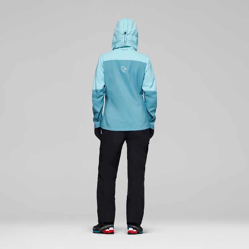 Kurtka przeciwdeszczowa damska NORRONA Falketind Dri1 brittany blue/aqua haze 3