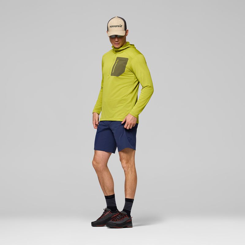 Bluza trekkingowa męska NORRONA Falketind Warm1 Hood golden lime/olive night 5