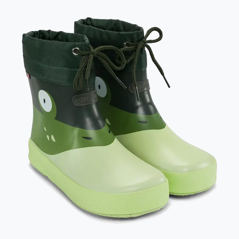 Kalosze dziecięce Viking Footwear Alv Barefoot Paw Print light green/green 10