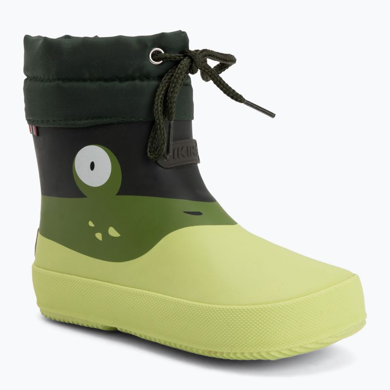 Kalosze dziecięce Viking Footwear Alv Barefoot Paw Print light green/green