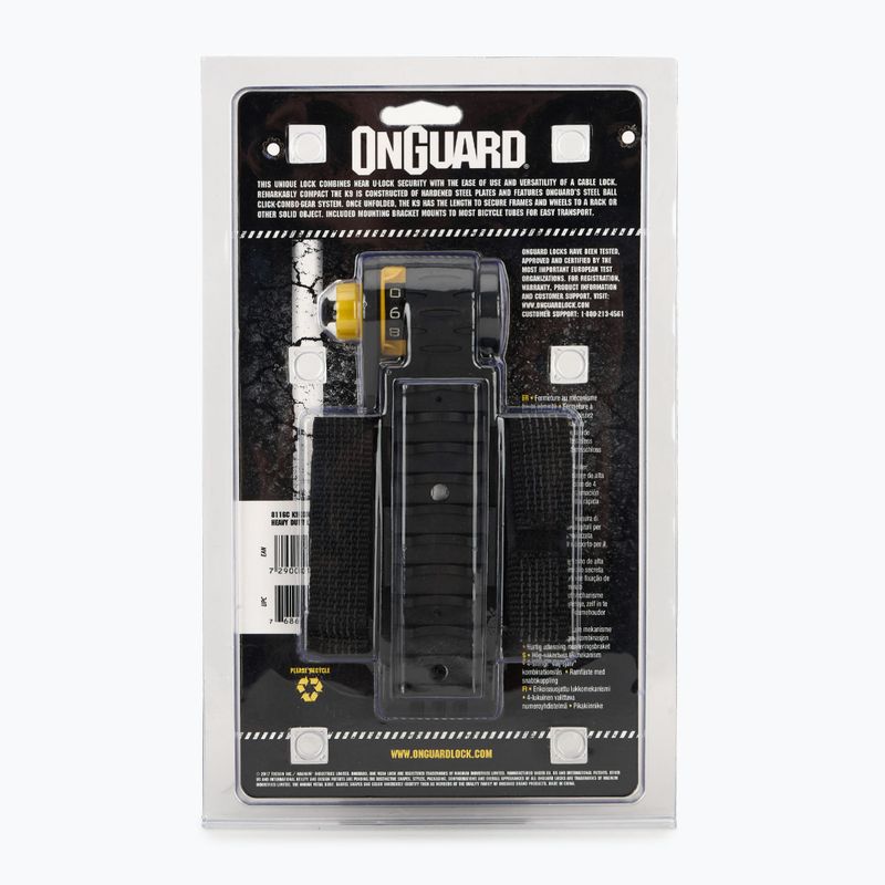 Zapięcie rowerowe OnGuard Link Plate Lock K9 Combo 8116C 2