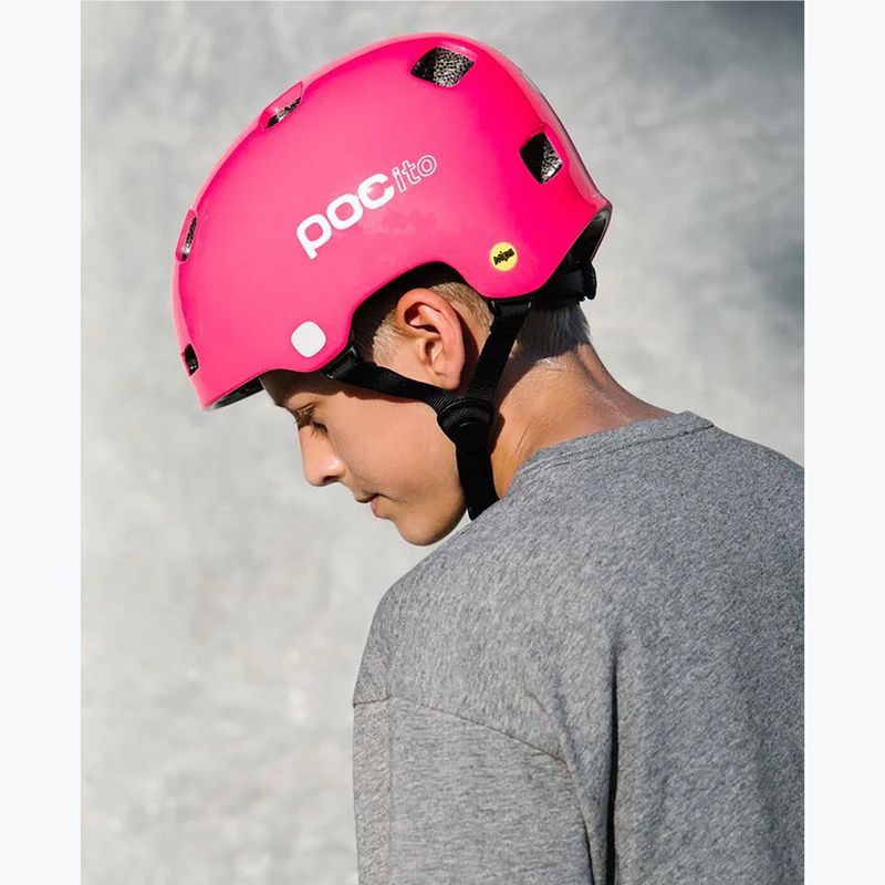 Kask rowerowy dziecięcy POC Pocito Crane MIPS Jr fluorescent pink 9085 7