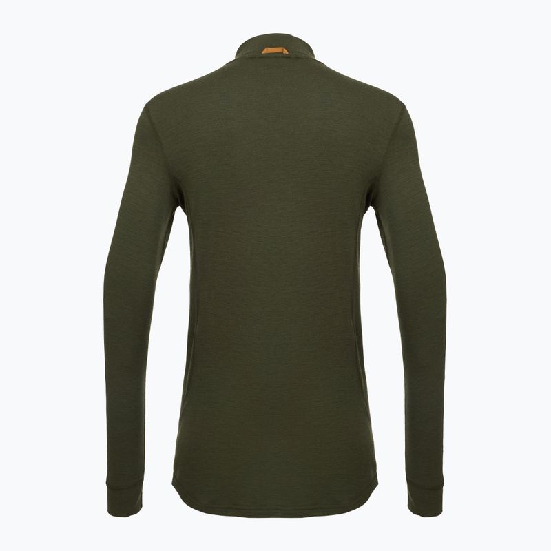 Bluza termoaktywna męska Pinewood Abisko Merino Base Layer Half Zip d.mossgreen 2
