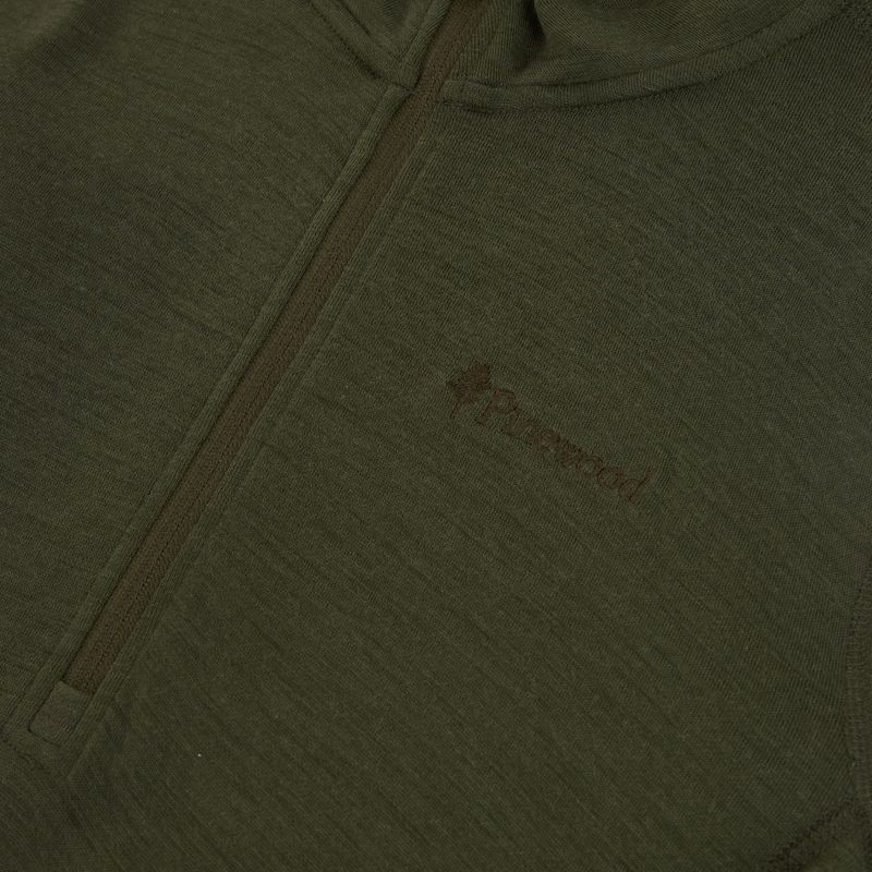Bluza termoaktywna męska Pinewood Abisko Merino Base Layer Half Zip d.mossgreen 3