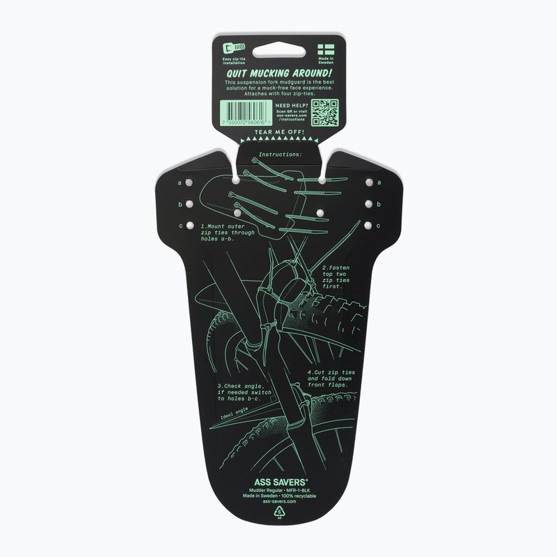 Błotnik rowerowy Ass Savers Mudder Front Black 2