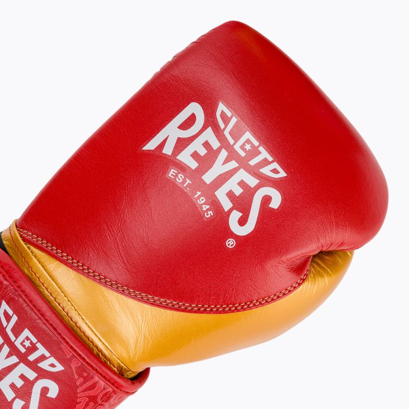 Rękawice bokserskie Cleto Reyes High Precision Training Leather red/gold 5
