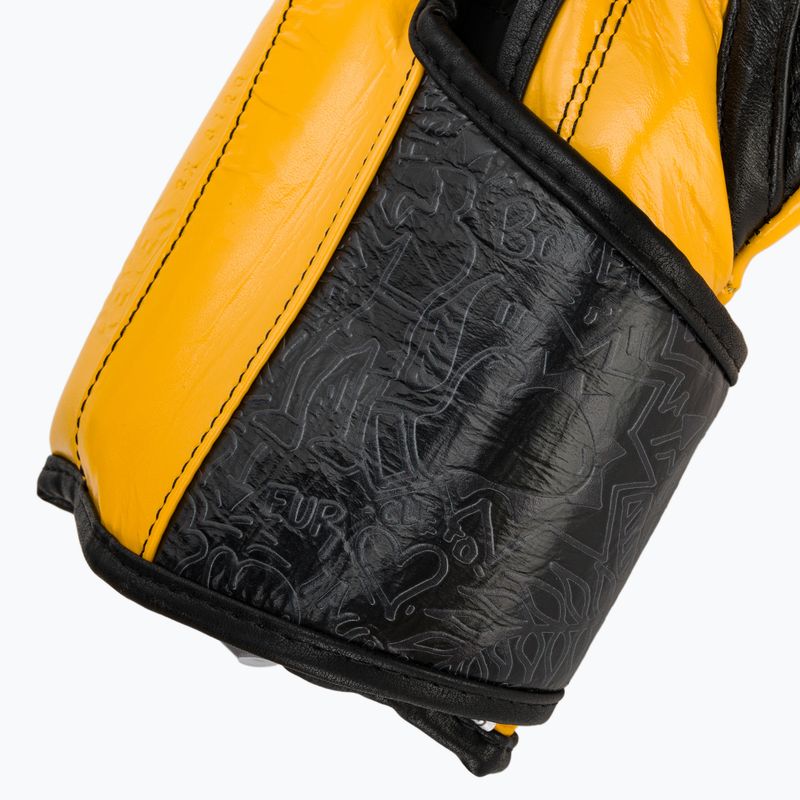 Rękawice bokserskie Cleto Reyes High Precision Training Leather black/yellow 7