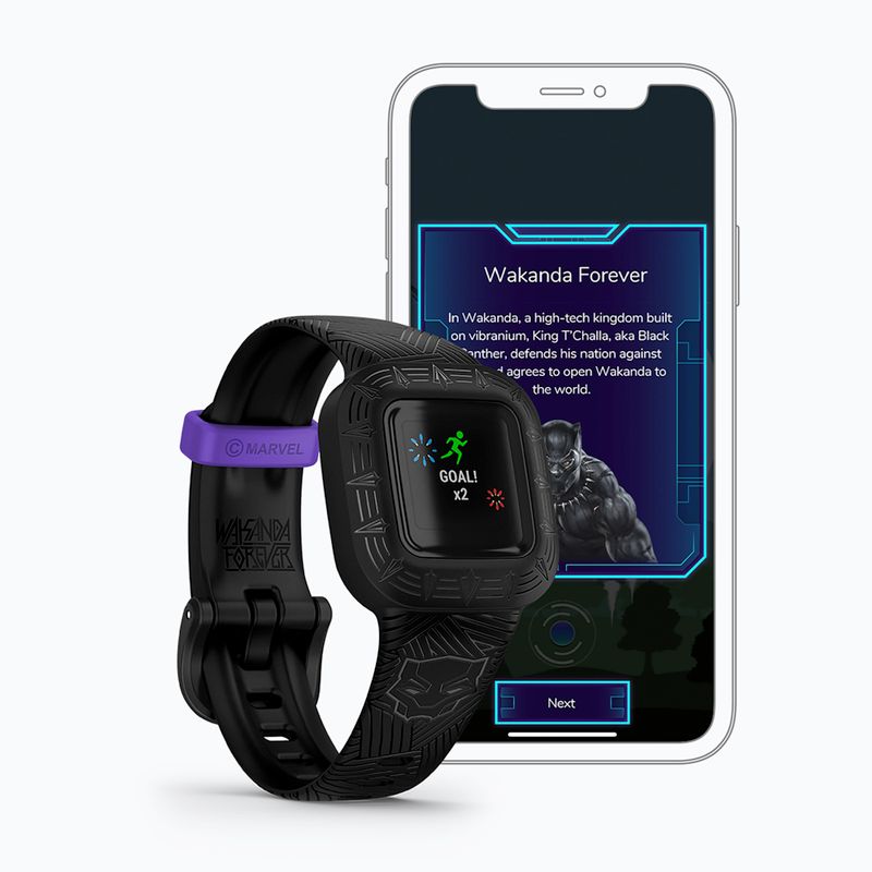 Smartband dziecięcy Garmin Vivofit Jr 3 Marvel Black Panther black 4