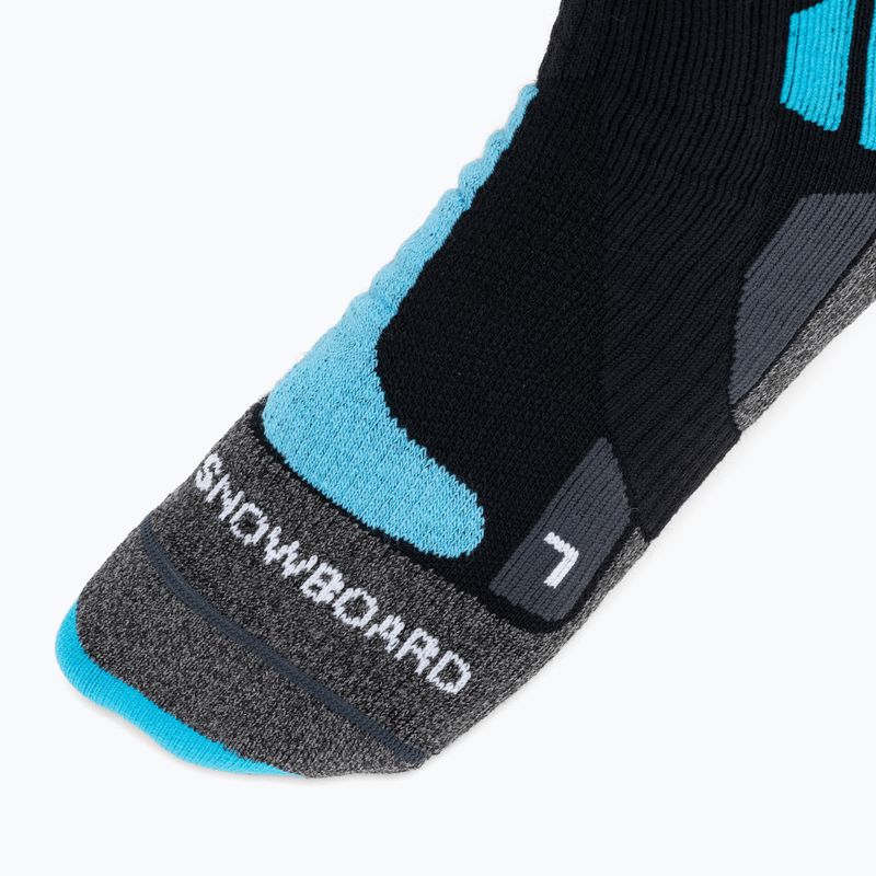 Skarpety snowboardowe X-Socks Snowboard 4.0 black/grey/teal blue 3