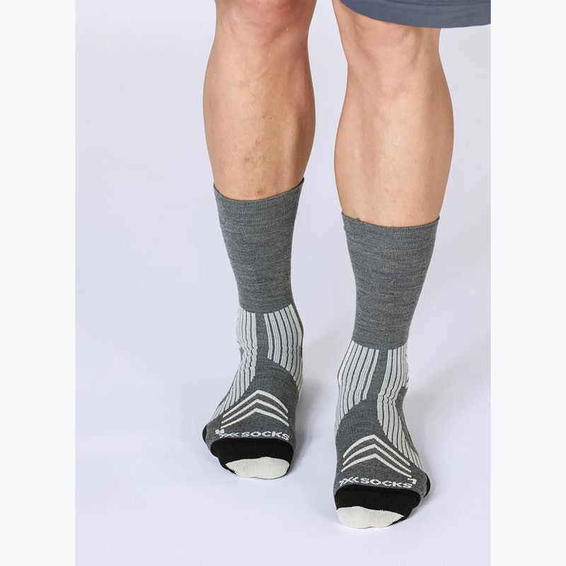 Skarpety X-Socks Run Expert Silk Merino Crew seal grey/light sand 4