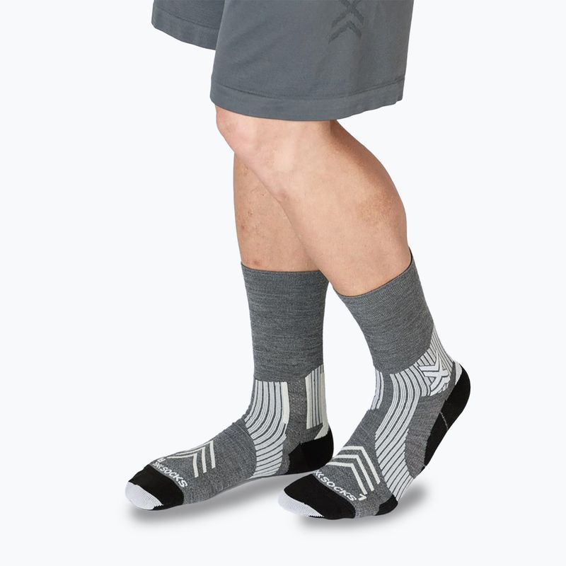 Skarpety X-Socks Run Expert Silk Merino Crew seal grey/light sand 5