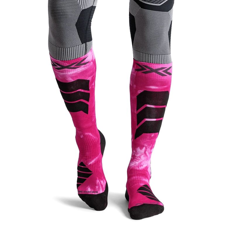 Skarpety narciarskie X-Socks Ski Expert Wild Otc x black/fluo pink 2