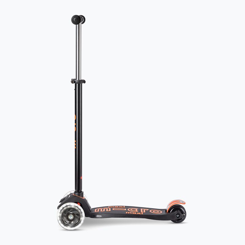 Hulajnoga trójkołowa dziecięca Micro Maxi Micro Deluxe Pro LED black/orange 2
