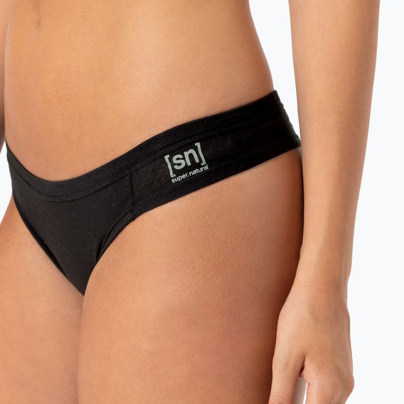 Majtki termoaktywne super.natural Tundra 175 Thong jet black 6