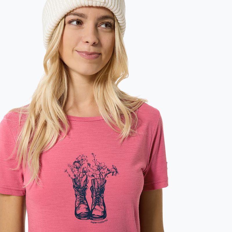 Koszulka damska super.natural Flower Boots Tee mauvewood/blueberry 3