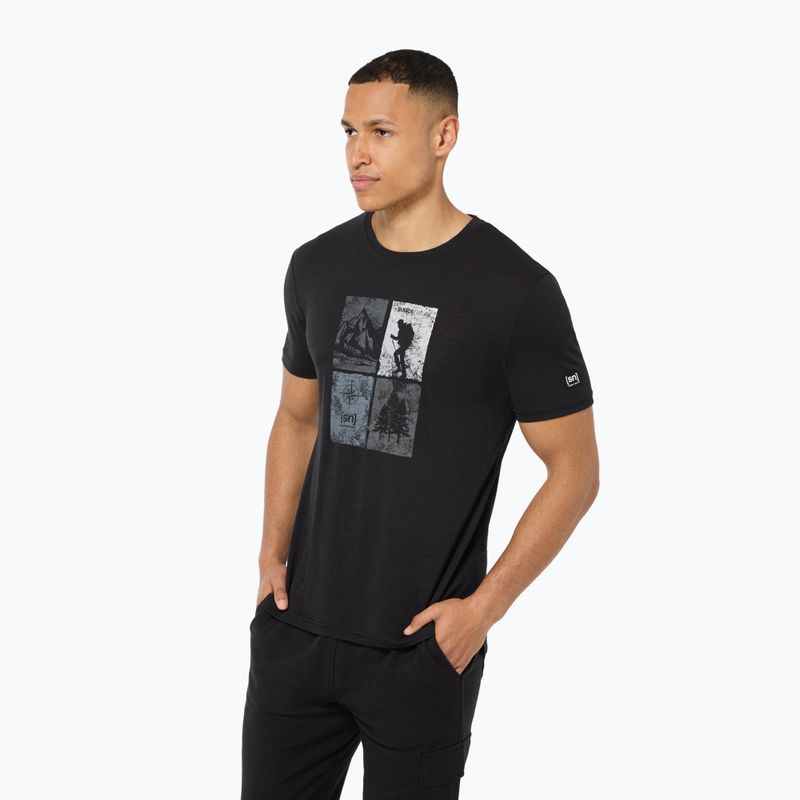 Koszulka męska super.natural Go Hiking Tee jet black/various
