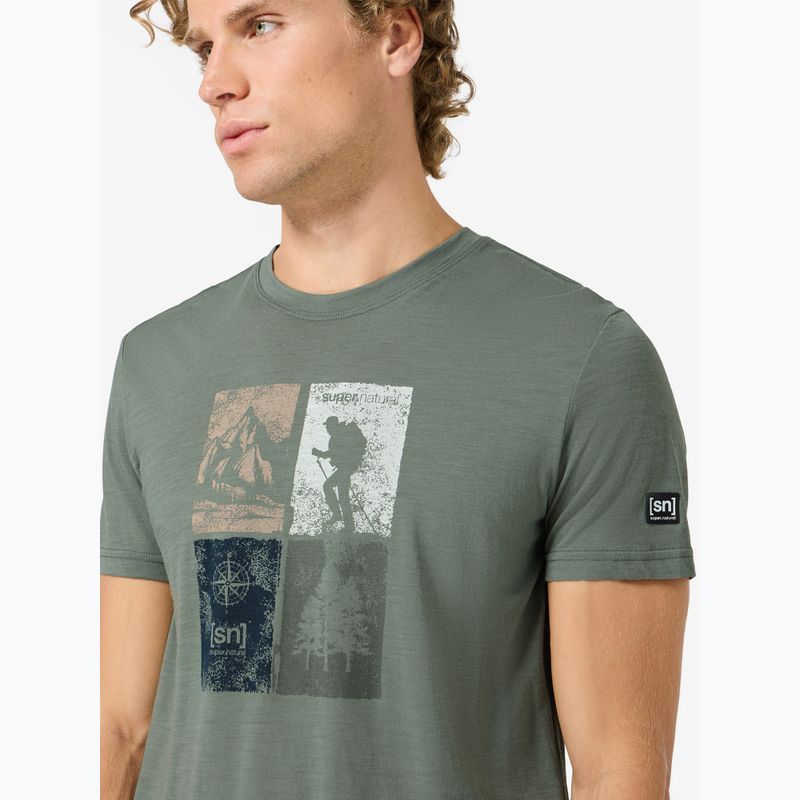 Koszulka męska super.natural Go Hiking Tee eucalyptus/various 3