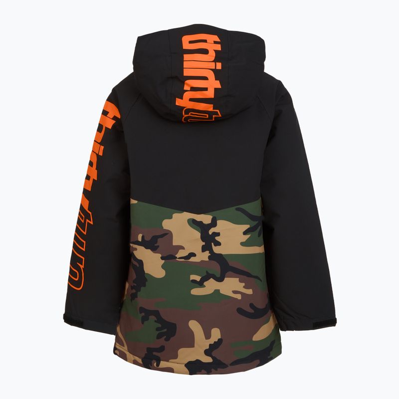 Kurtka snowboardowa dziecięca ThirtyTwo Grasser Insulated black/orange 2
