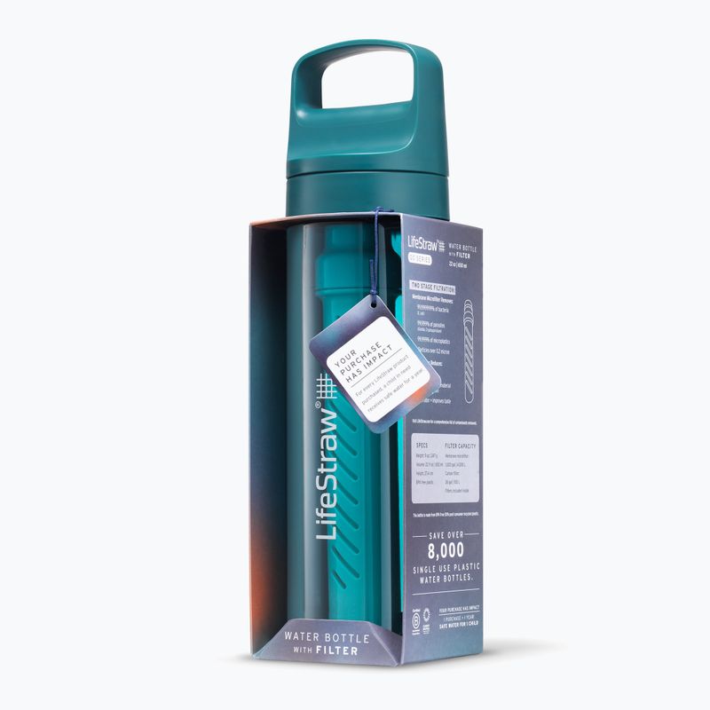 Butelka turystyczna Lifestraw Go 2.0 z filtrem 650 ml laguna teal 3
