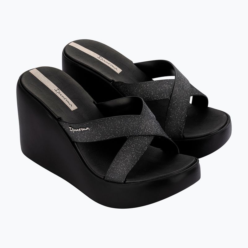 Klapki damskie Ipanema High Fashion II Slide black/glitter/beige 8