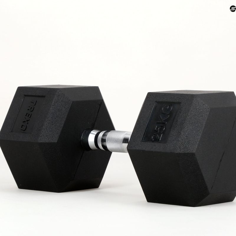 Hantel ogumowany XTREXO Hex 25 kg 10