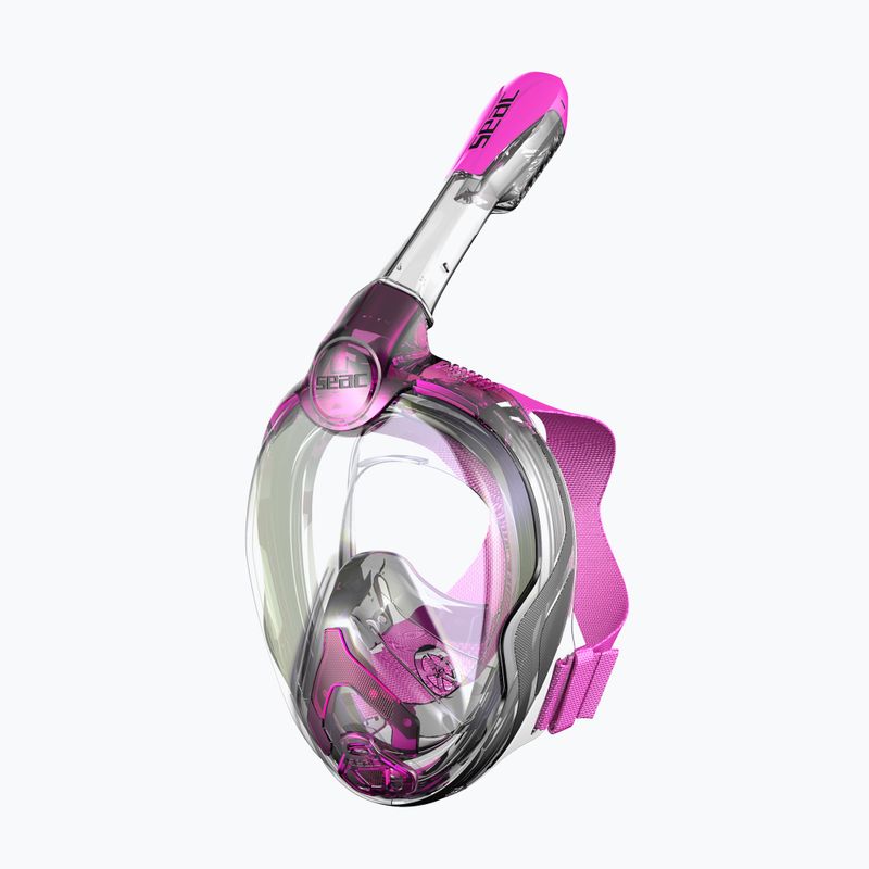 Maska pełnotwarzowa do snorkelingu dziecięca SEAC Magica black silicone/pink 5
