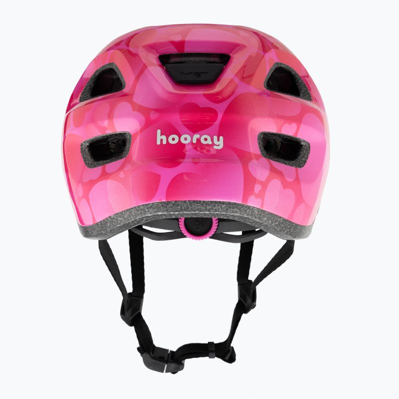 Kask rowerowy dziecięcy MET Hooray pink hearts glossy 3