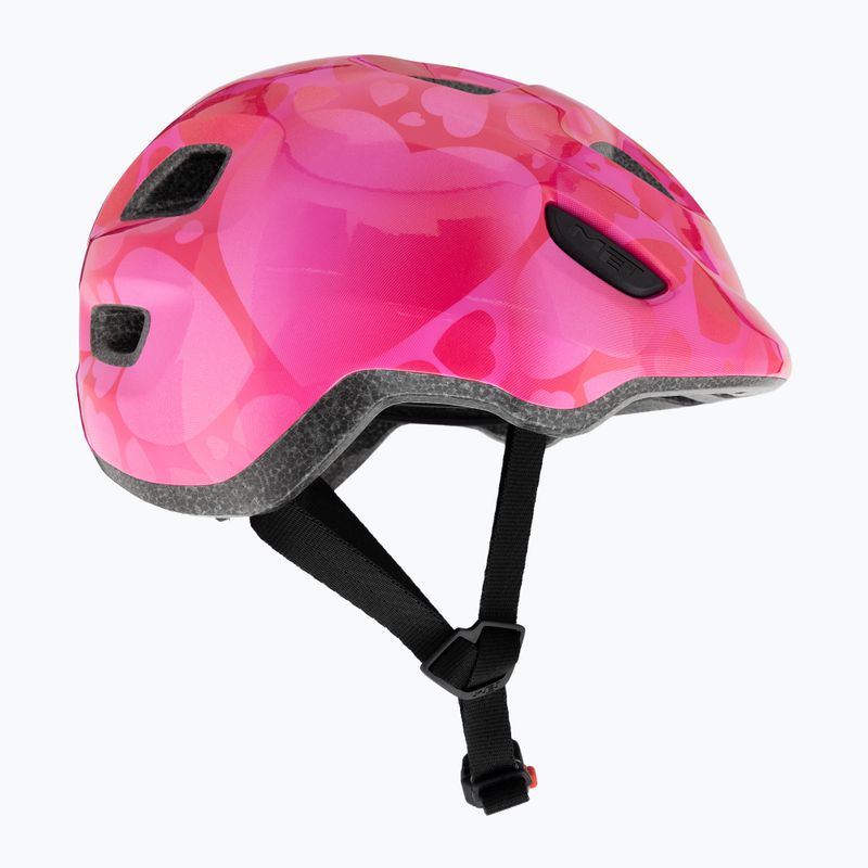 Kask rowerowy dziecięcy MET Hooray pink hearts glossy 4