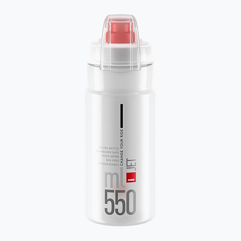 Bidon rowerowy Elite Jet Plus 550 ml clear/red logo