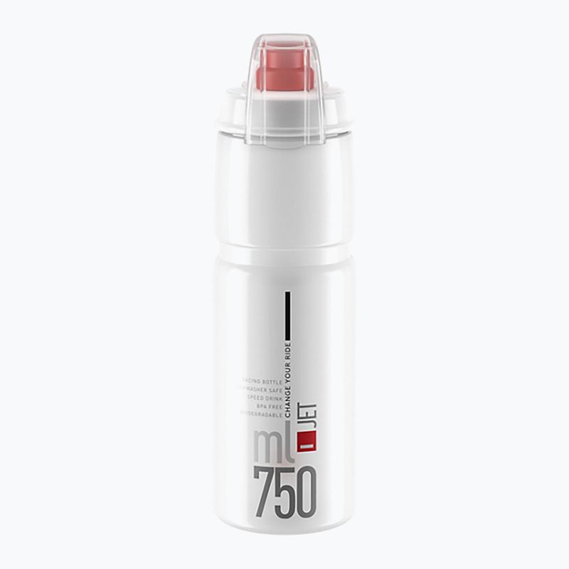 Bidon rowerowy Elite Jet Plus 750 ml clear/red logo