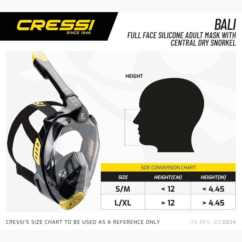 Maska pełnotwarzowa do snorkelingu Cressi Bali Full Face black/grey 6