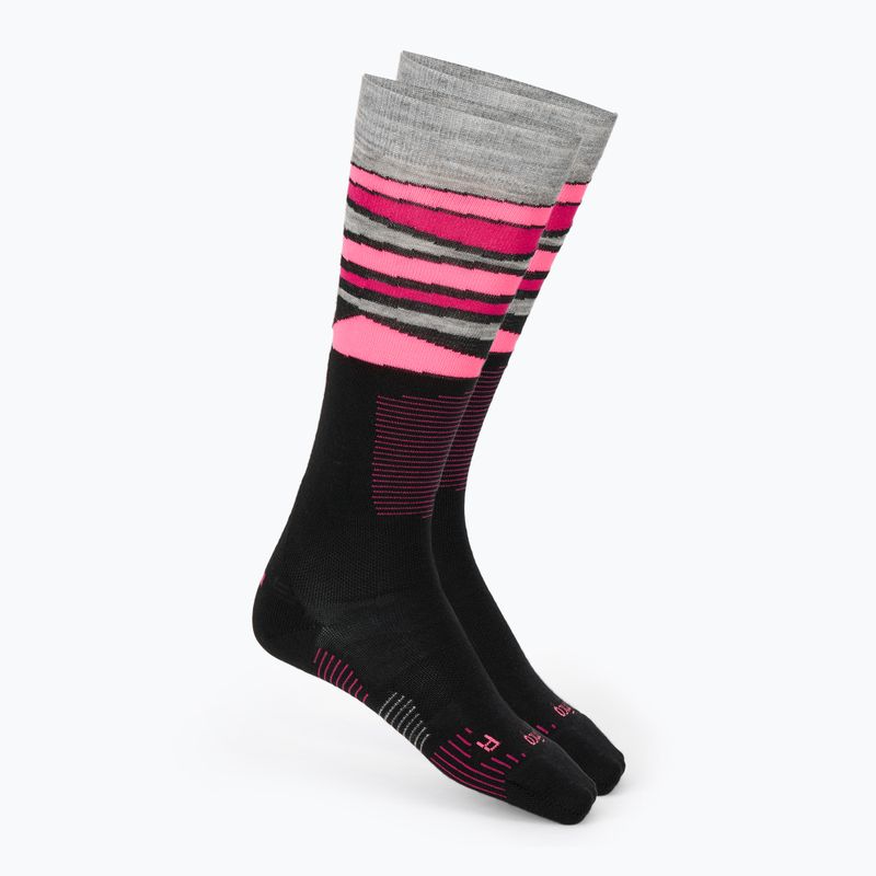 Skarpety narciarskie damskie Mico Light Weight Superthermo Natural Merino Ski nero/fucsia fluo